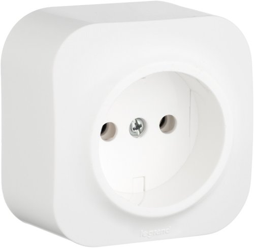 Розетка без заземления накладная Legrand Quteo 1-м. белый картинка